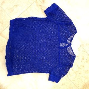 Lucky Brand Royal blue lace blouse Sz M